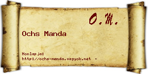 Ochs Manda névjegykártya